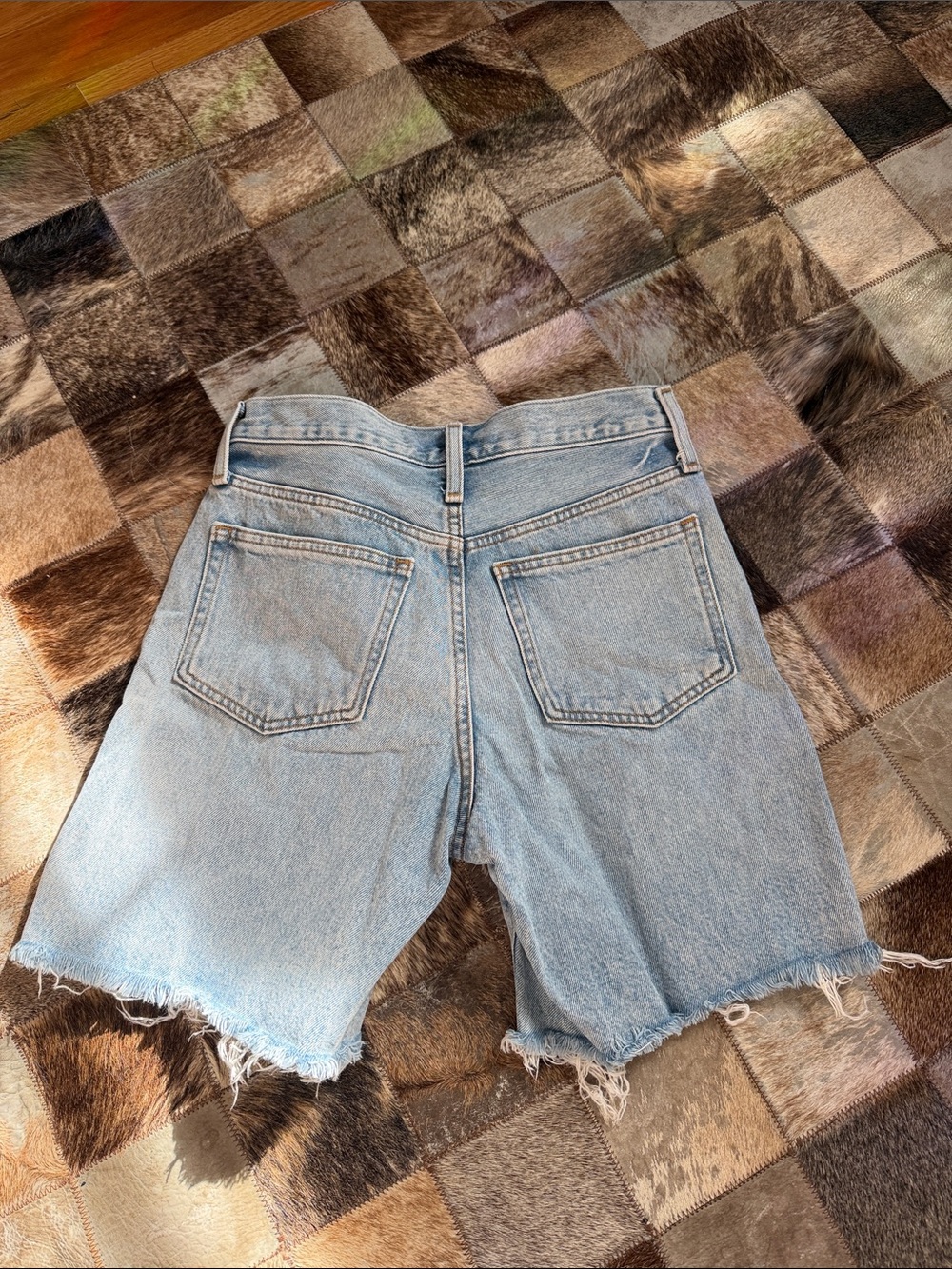 J. Crew Light Blue Frayed Hem Denim Shorts - Picture 2 of 2